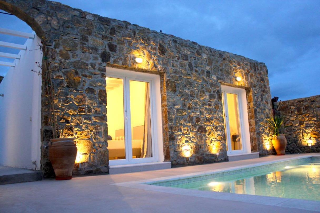 Mykonian Luxury Light Blue Villa With Private Pool Kalafáti Kültér fotó