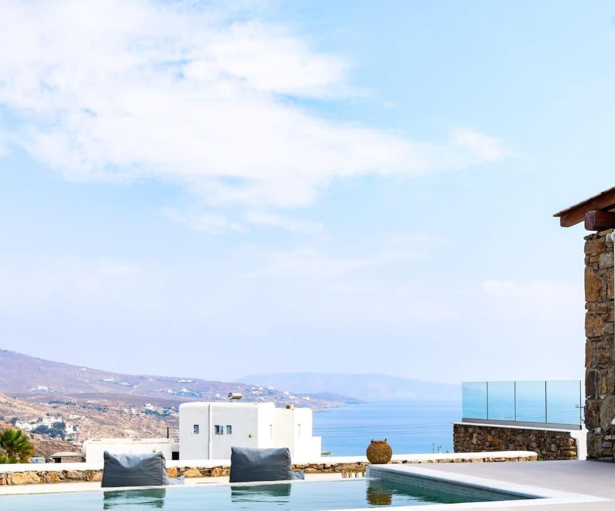 Mykonian Luxury Light Blue Villa With Private Pool Kalafáti Kültér fotó