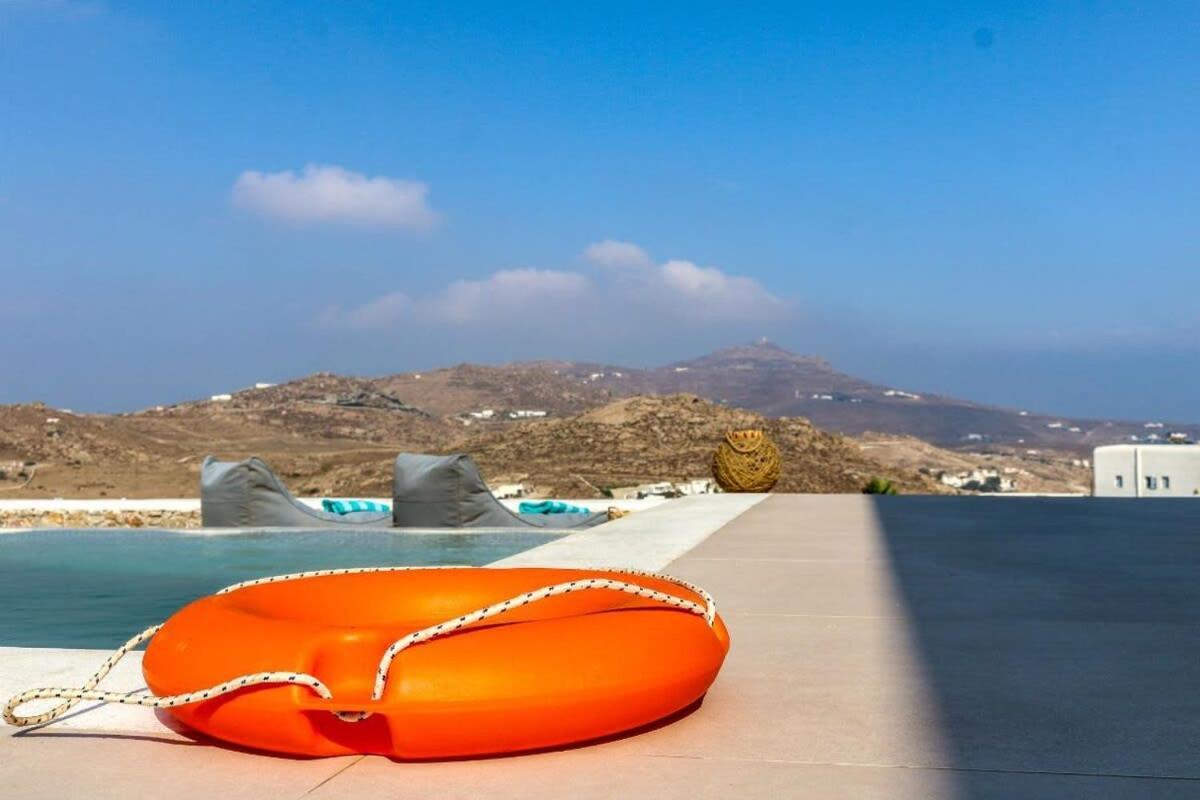 Mykonian Luxury Light Blue Villa With Private Pool Kalafáti Kültér fotó