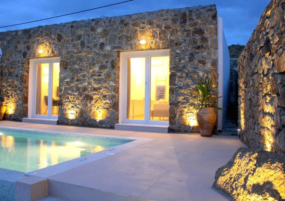 Mykonian Luxury Light Blue Villa With Private Pool Kalafáti Kültér fotó