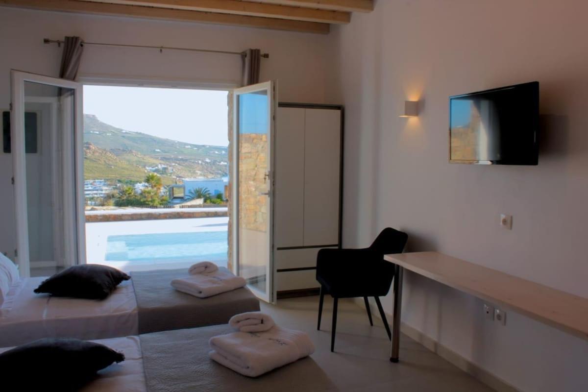 Mykonian Luxury Light Blue Villa With Private Pool Kalafáti Kültér fotó