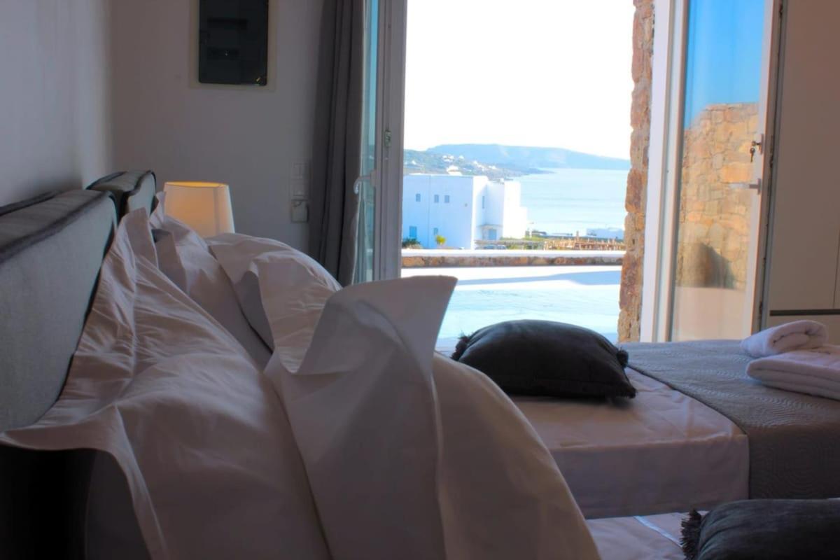 Mykonian Luxury Light Blue Villa With Private Pool Kalafáti Kültér fotó