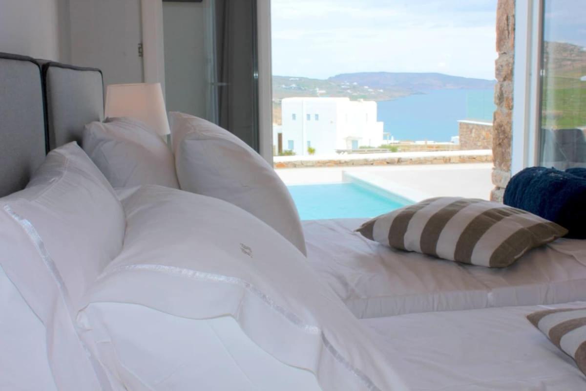 Mykonian Luxury Light Blue Villa With Private Pool Kalafáti Kültér fotó